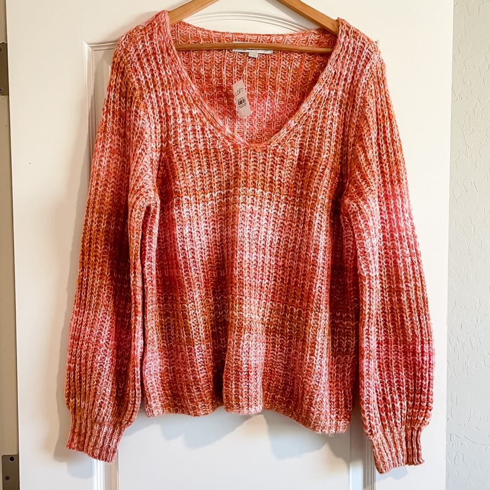 NWT LOFT V-neck balloon sleeve sweater